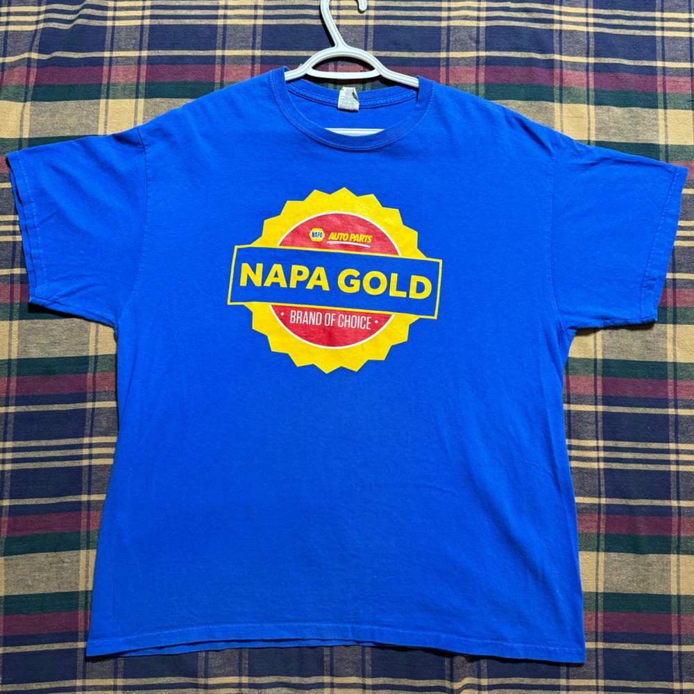 Vintage NAPA GOLD Auto Parts brand of Choice Double Sided Shirt